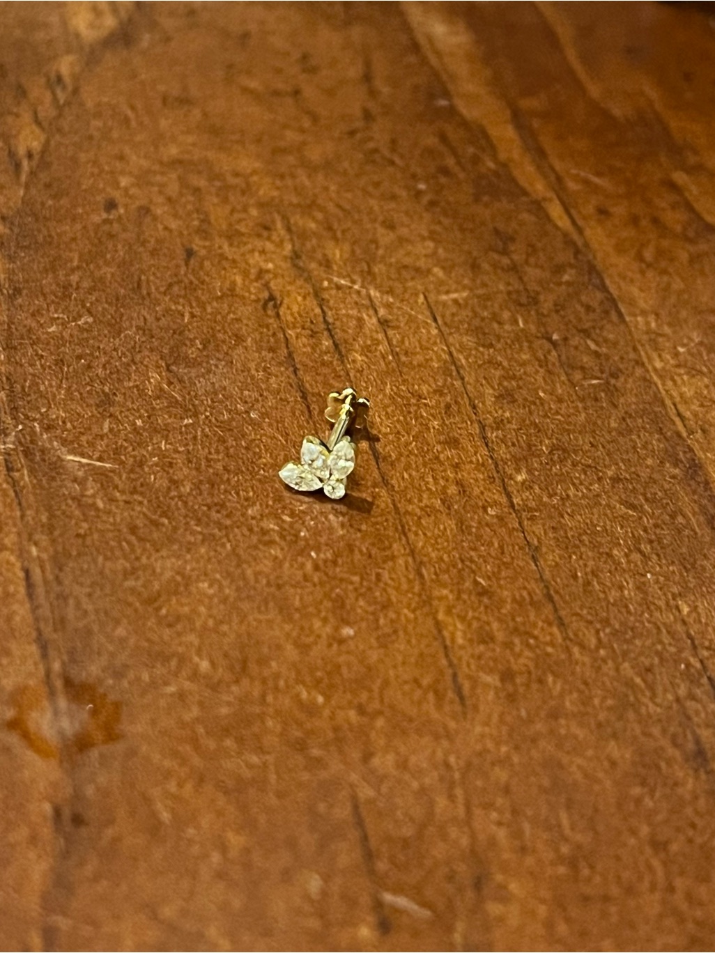 Maria Tash 18k Yg 3mm Invisible Set Diamond Lotus Threaded Stud (6.5mm Post) — image 2 of 4